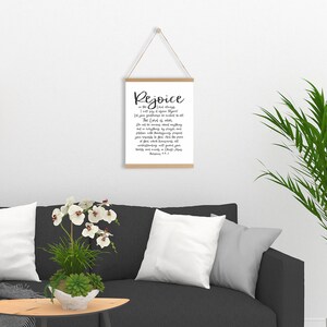 Rejoice in the Lord Always Print, Philippians 4:4-7, Scripture Word Art ...