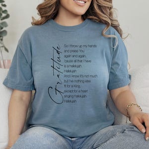 Gratitude Song, Comfort Colors Short Sleeve T-Shirt, Christian Song Lyrics Apparel, Birthday Gift, Graduation Gift, Hallelujah Tee