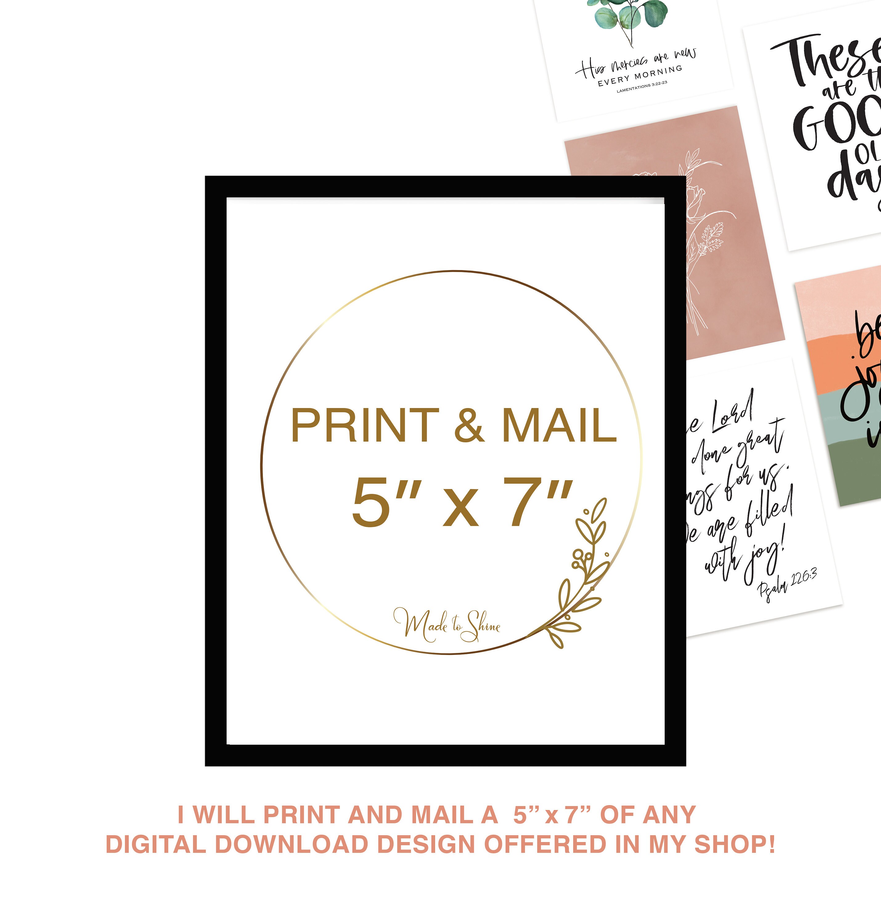 Print And Mail, 5 x 7 Inches Print, Print And Ship Artwork, Printing Service, Wall Art Print, Any Print
