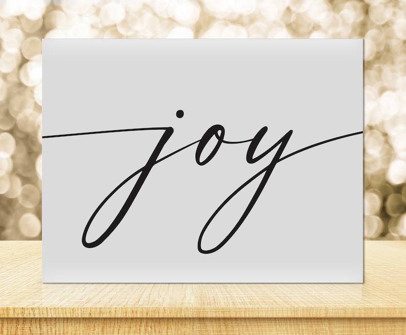 Joy Word Art Print Joy Cursive Script Wall Print Christmas - Etsy
