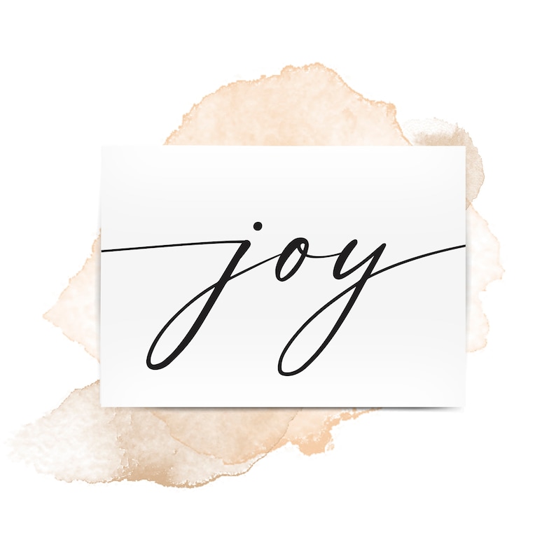 Joy Word Art Print Joy Cursive Script Wall Print Christmas Etsy