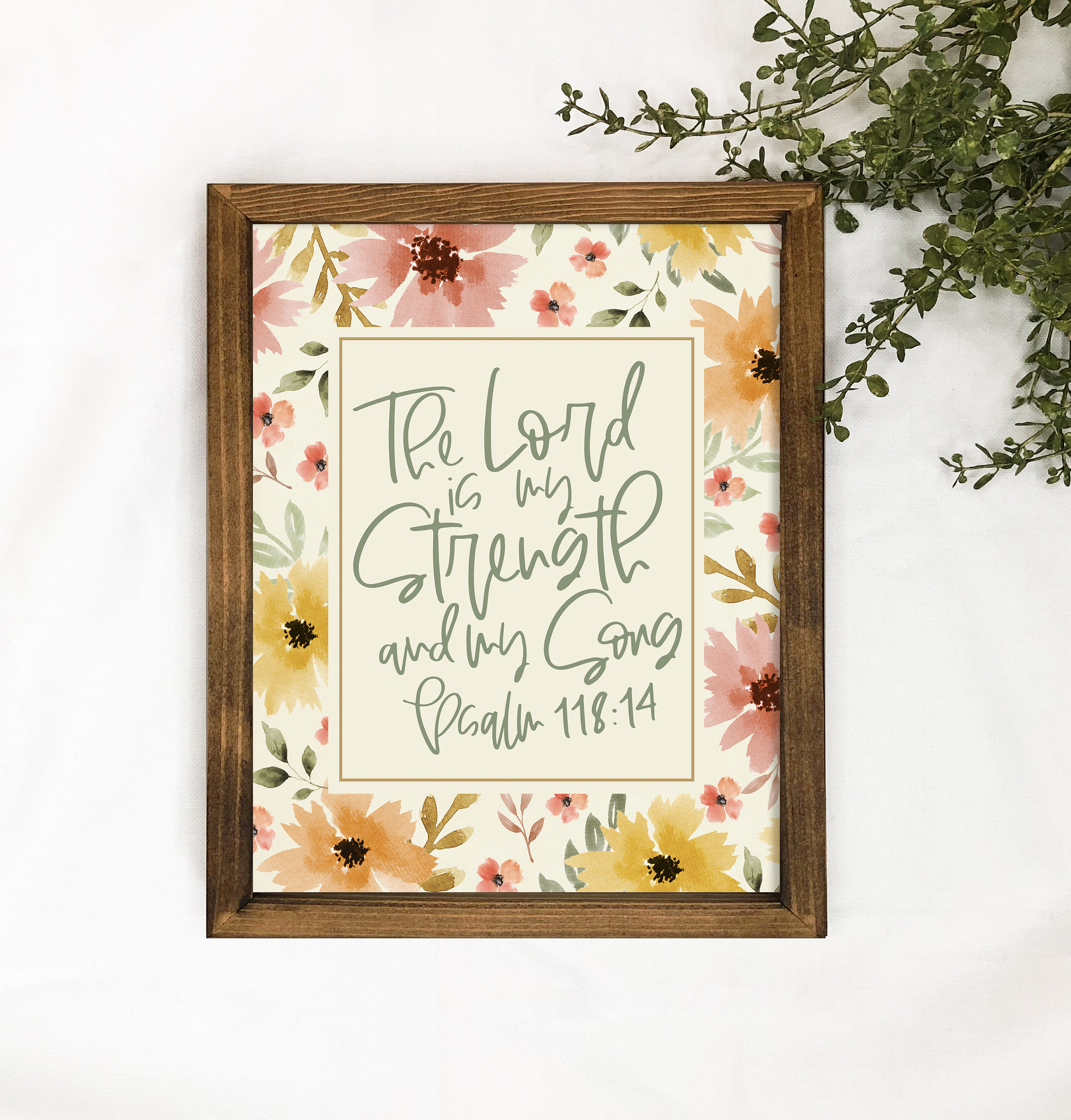 The Lord is My Strength and My Song Wood Sign, Christian Wall Decor ...