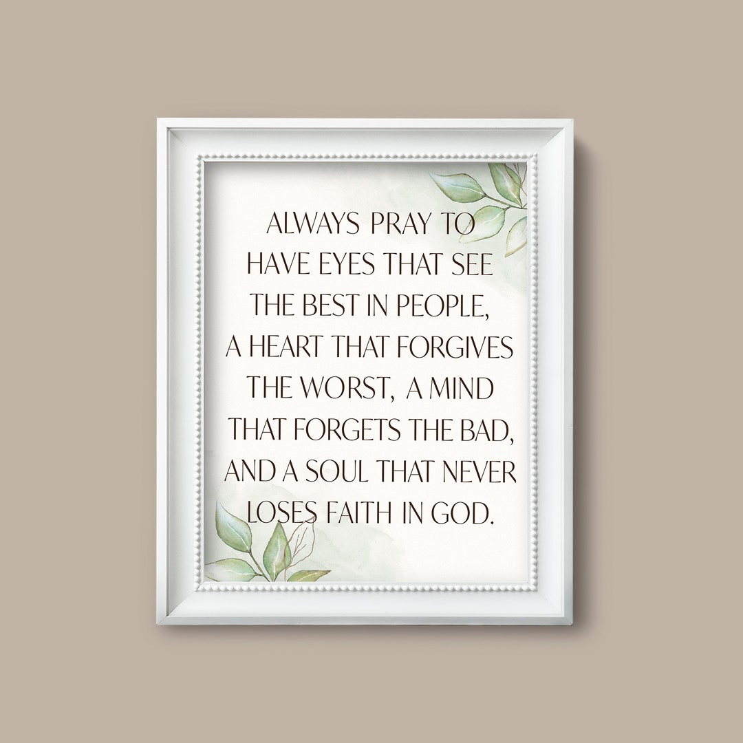 Siempre Ore para tener ojos para ver lo mejor imprimible, impresión de  pared de oración, cita de pared cristiana, descarga instantánea - Etsy  México, image size:1080x1080