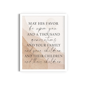 May His Favor Be Upon You Printable, The Blessing, The Lord Bless You Lyrics Wall Sign, Inspirational Wall Decor, Instant Download