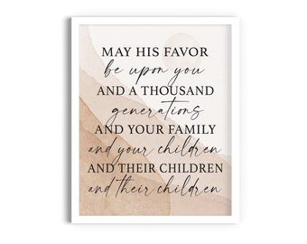 Que sa faveur soit sur vous imprimable, la bénédiction, le Seigneur vous bénisse Paroles signe mural, décor mural inspirant, téléchargement instantané