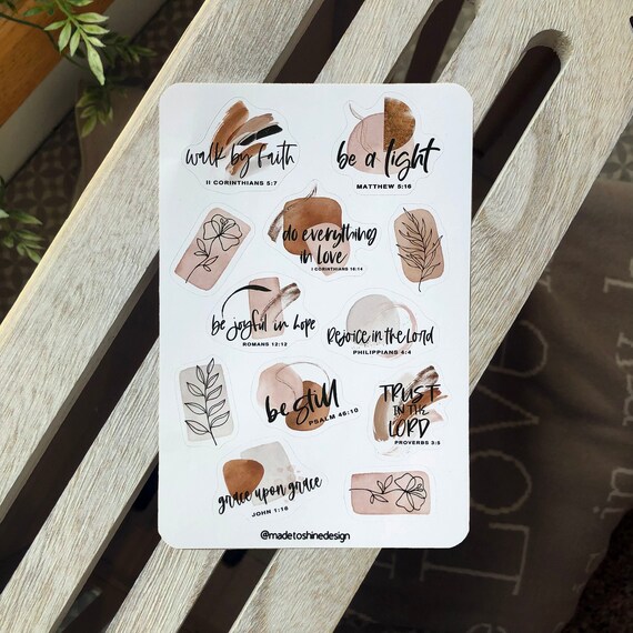 Bible Scripture Sticker Sheet Journaling Stickers Peel and - Etsy