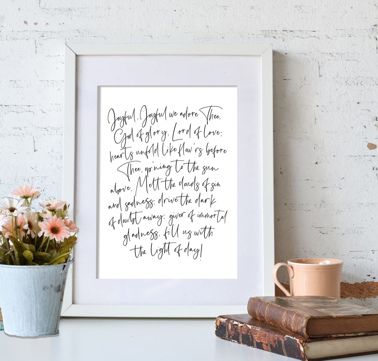 Joyful Joyful We Adore Thee Printable Hymn Word Art Print | Etsy