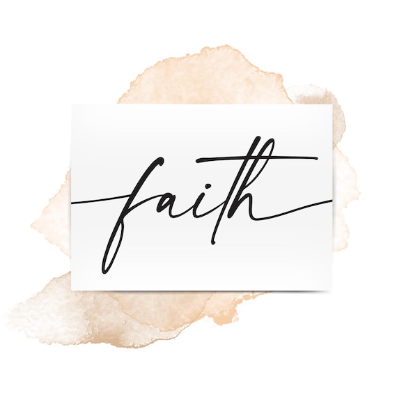 Faith Word Art Print, Faith Printable Wall Decor, Faith Cursive
