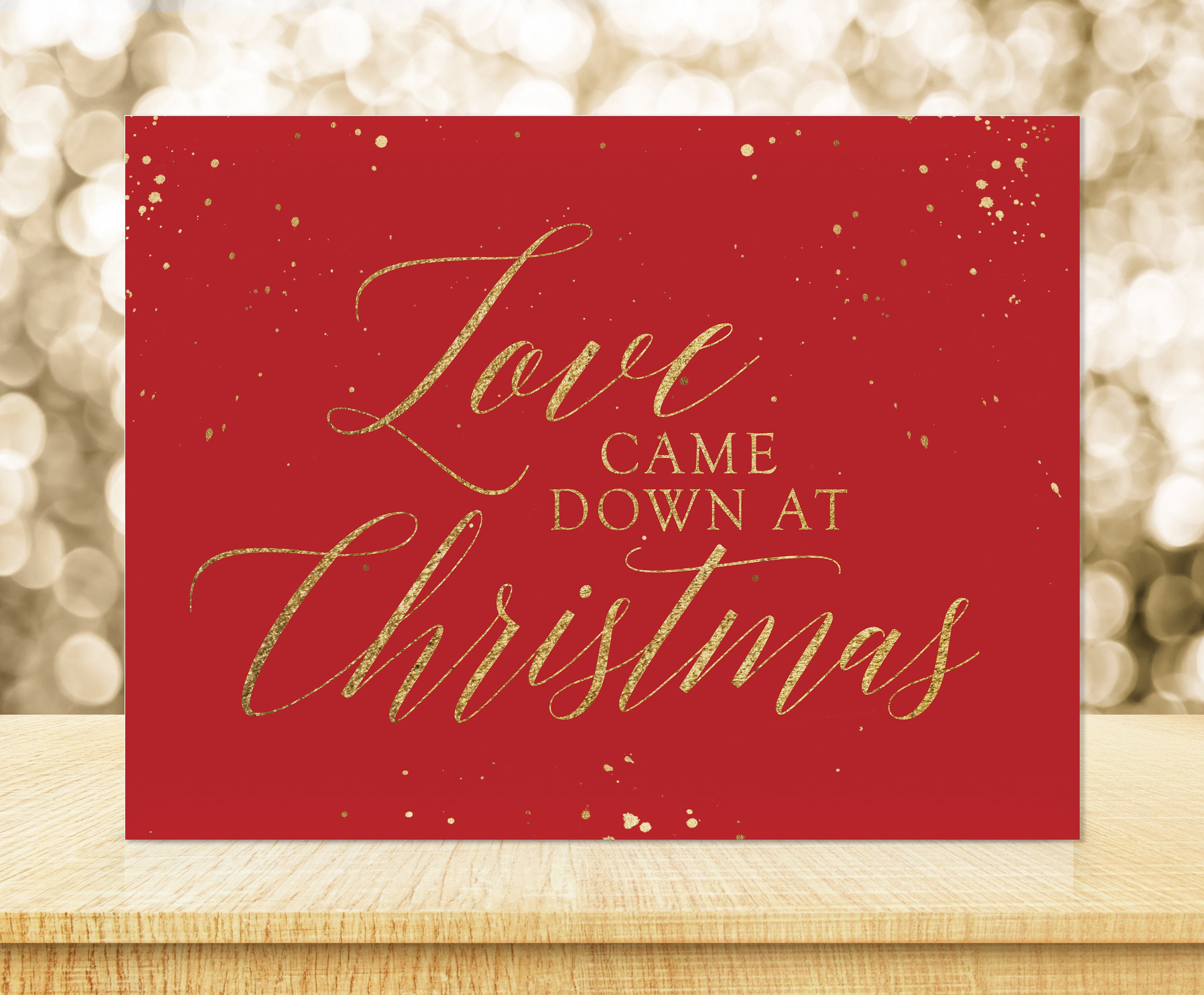 Love Came Down At Christmas Christmas Printable Download Red Etsy