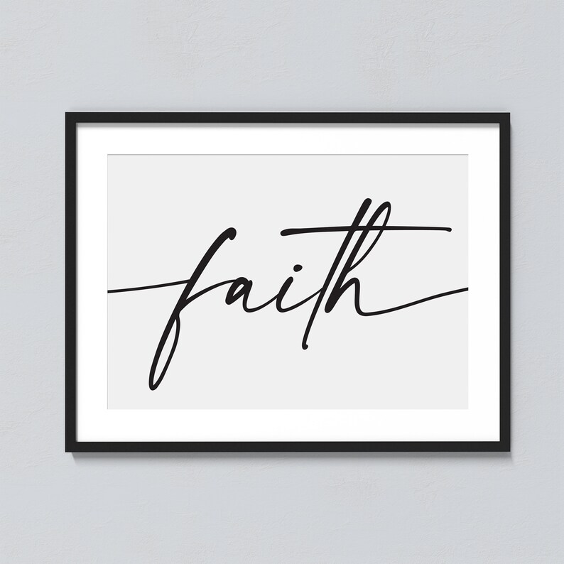 Faith Word Art Print Faith Printable Wall Decor Faith Etsy