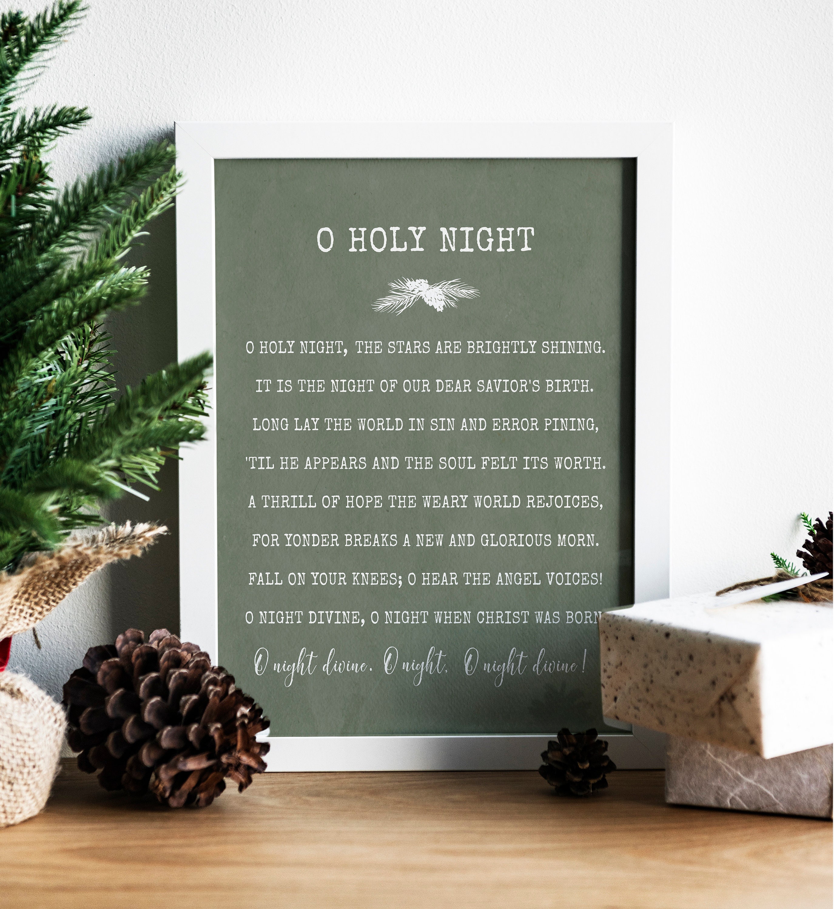 O Holy Night Lyrics Christmas Card  Holiday Greeting Cards by 7th & Palm –  7th & Palm, LLC