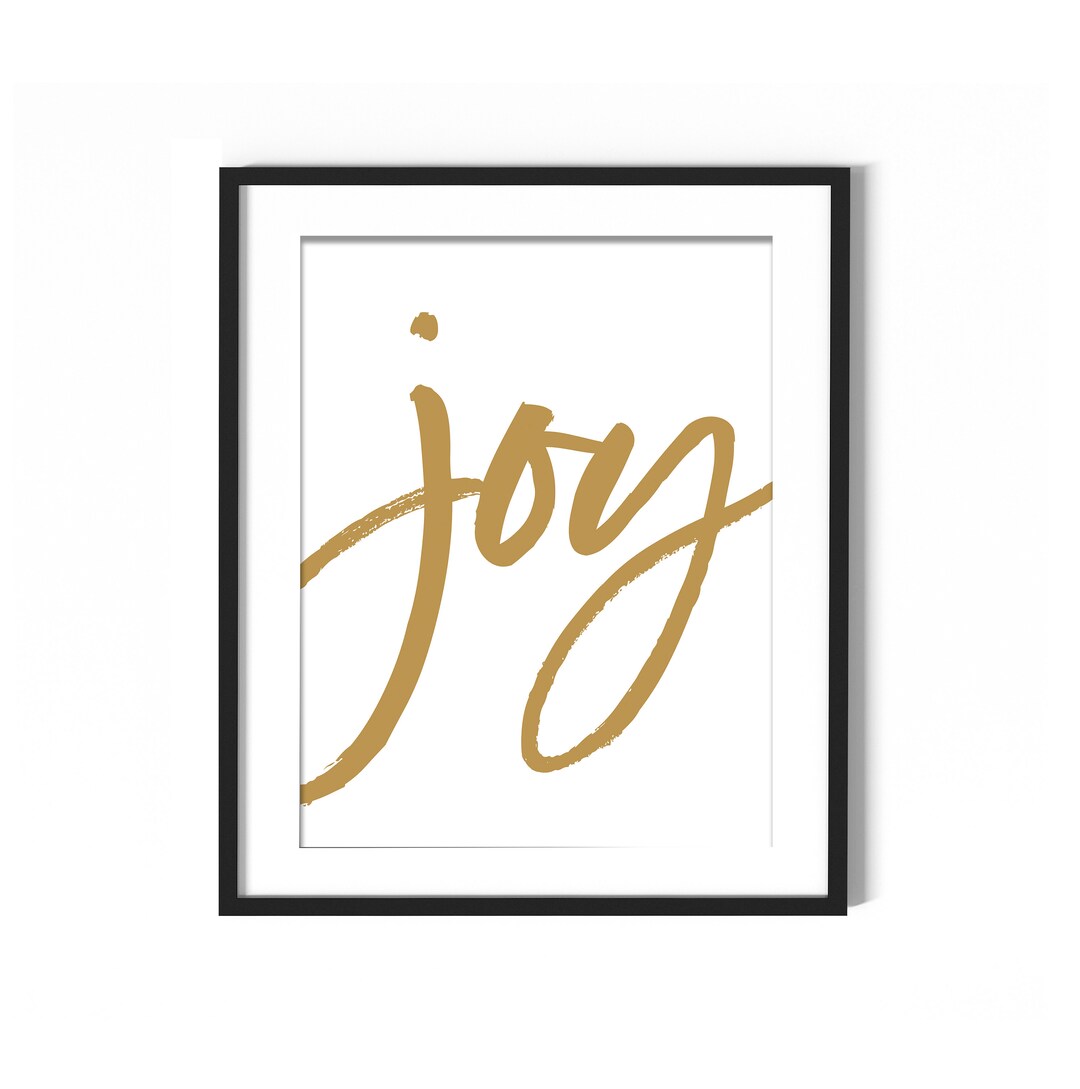 Joy Christmas Printable Gold Joy Christmas Wall Art Holiday Etsy