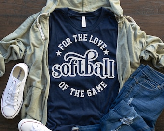 Softball For the Love of the Game SVG | Softball Mom SVG | Softball Fan SVG | Vintage Softball Svg | Softball Cut Files | Softball Png