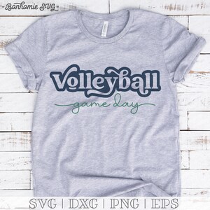 バレーボール試合日 SVG: シャツ、タンブラー、帽子のデザイン (デジタルカットファイル)