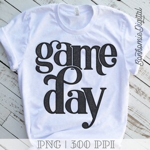 Game Day PNG: 風合いのあるハーフトーンデザイン (デジタルダウンロード) 画像 1