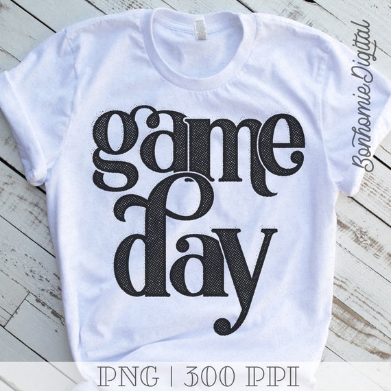 Game Day PNG: Distressed Halftone Design (Digital Download)