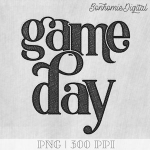 Game Day PNG: 風合いのあるハーフトーンデザイン (デジタルダウンロード) 画像 2