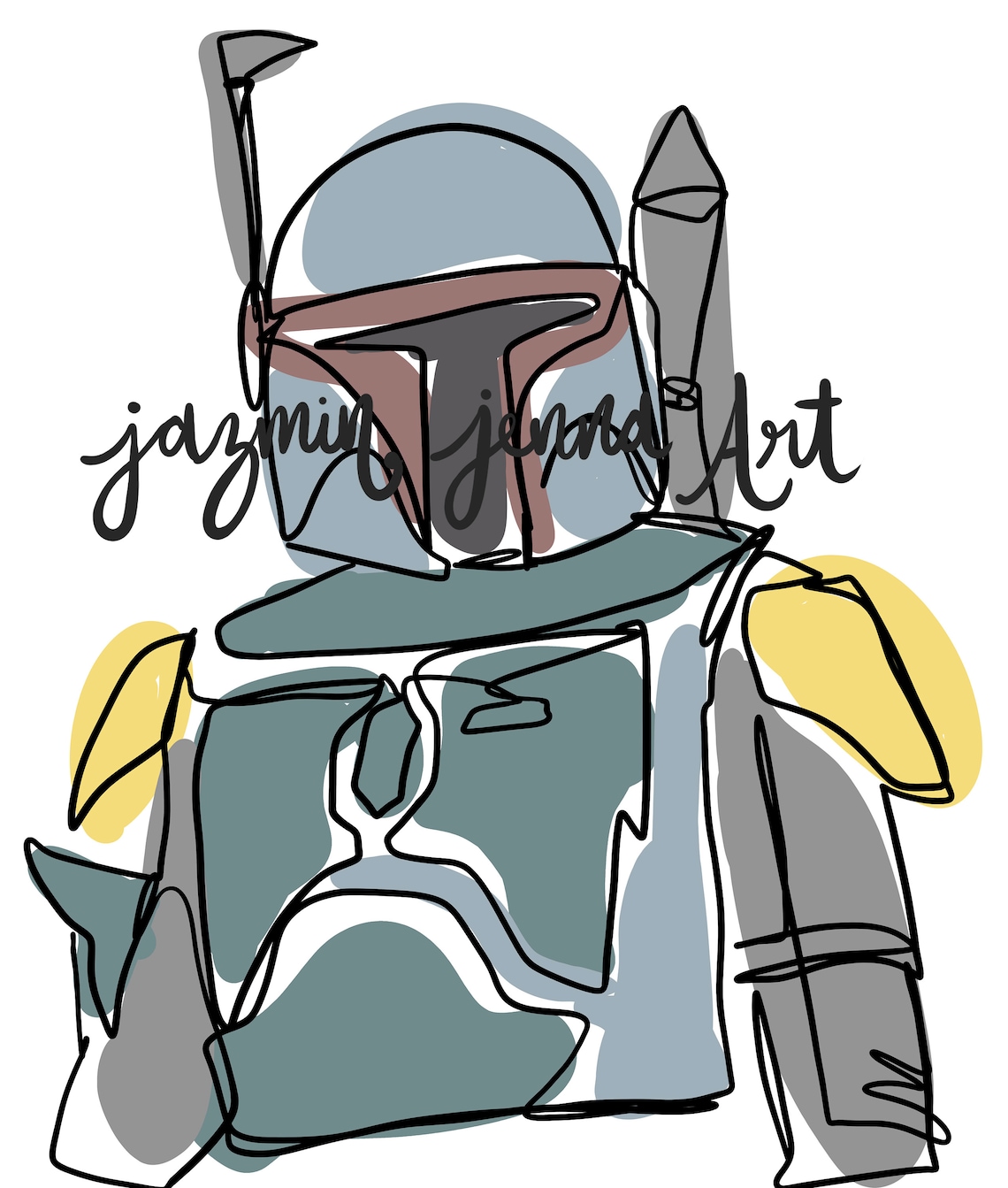 Star Wars Boba Fett minimalist art print | Etsy