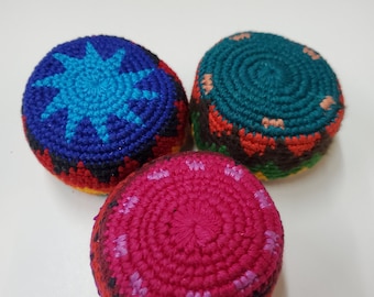 3 Pcs.Bundle  Assorted Crocheted Hacky Sacks