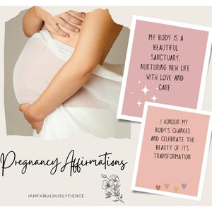 Pregnancy Affirmation Cards | Printable Positive Pregnancy Quotes | Digital Pregnancy Affirmations | Hypnobirthing | Mindful Pregnancy Gift
