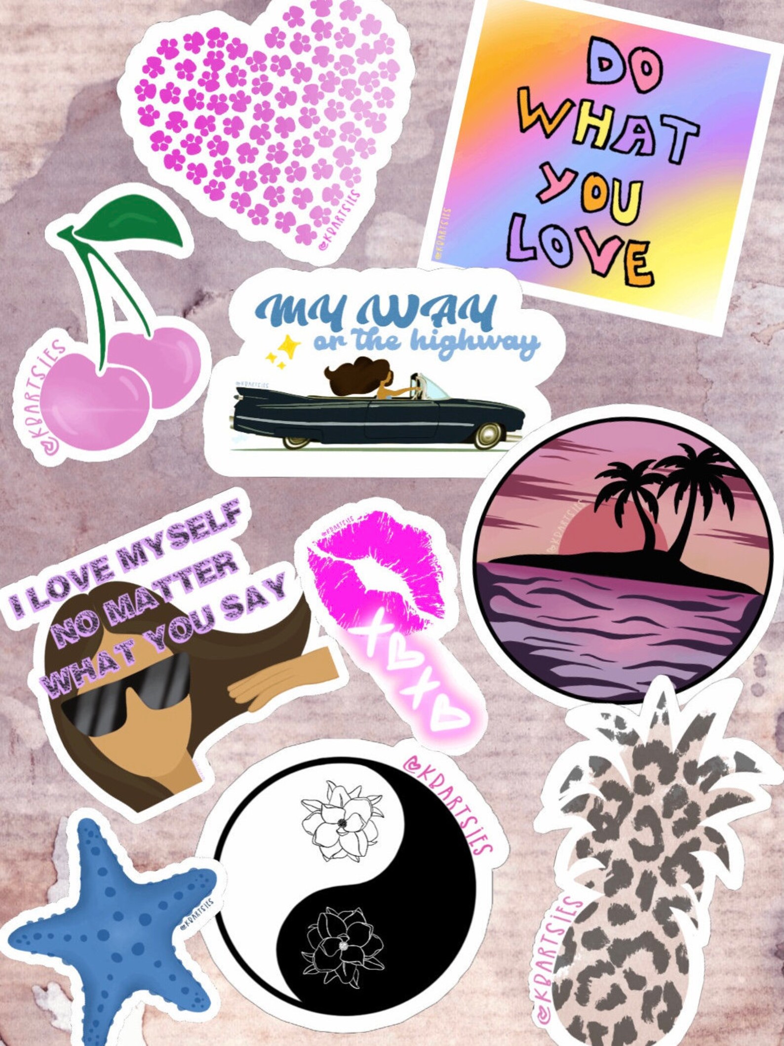 sticker pack pink positive quotes nature beach aesthetic
