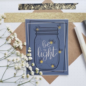Be The Light Sticker | Christian Sticker | Waterproof Sticker | Laptop Sticker | Water Bottle Sticker | Gift | Fireflies in a Jar