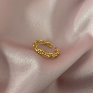 18k vergulde ring, ketting ring, sierlijke gouden ring, vergulde ring, minimalistische sieraden, stapelbare ring, verstelbare gouden ring, geschenken voor haar