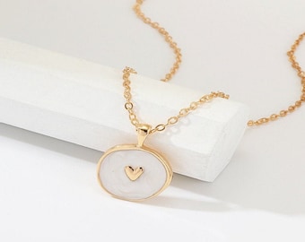 Gold pendant necklace, Charm necklace, Gift for her, Gold filled necklace-, Pendant necklace