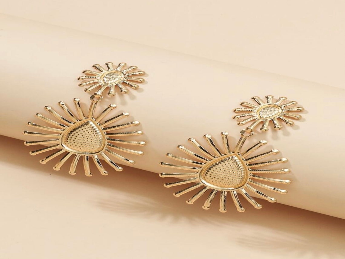 Gold Drop Earrings, Statement Earrings, Drop Earrings Etsy UK