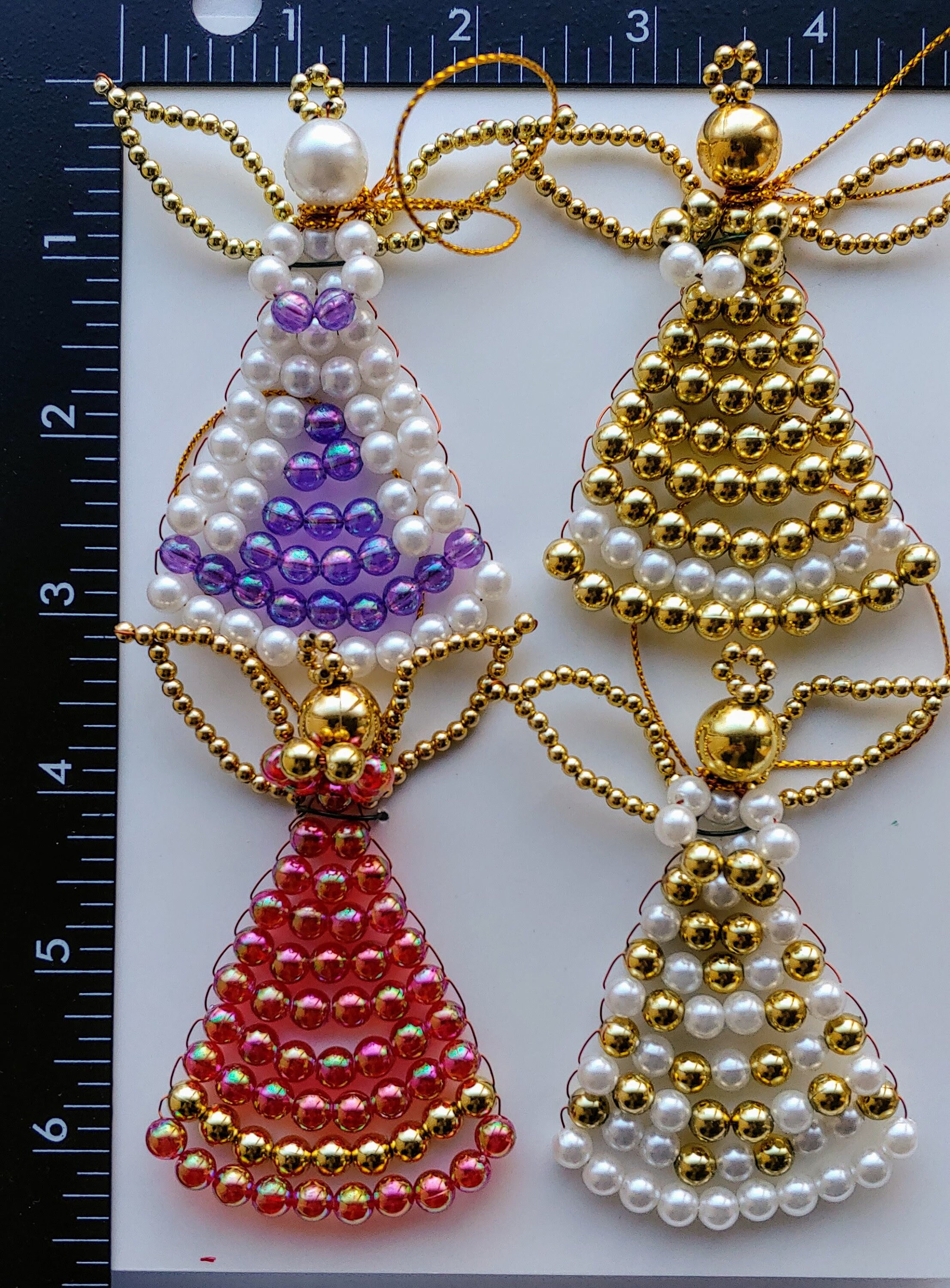 Beaded Angel Ornament Assorted Colors Pack of 4 Etsy UK
