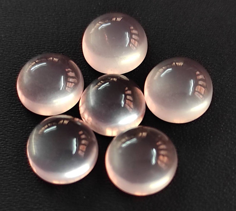 Natural Rosequartz Cabochon 8x8 MM Round Shape Calibrated Size Nice Quality Gemstone