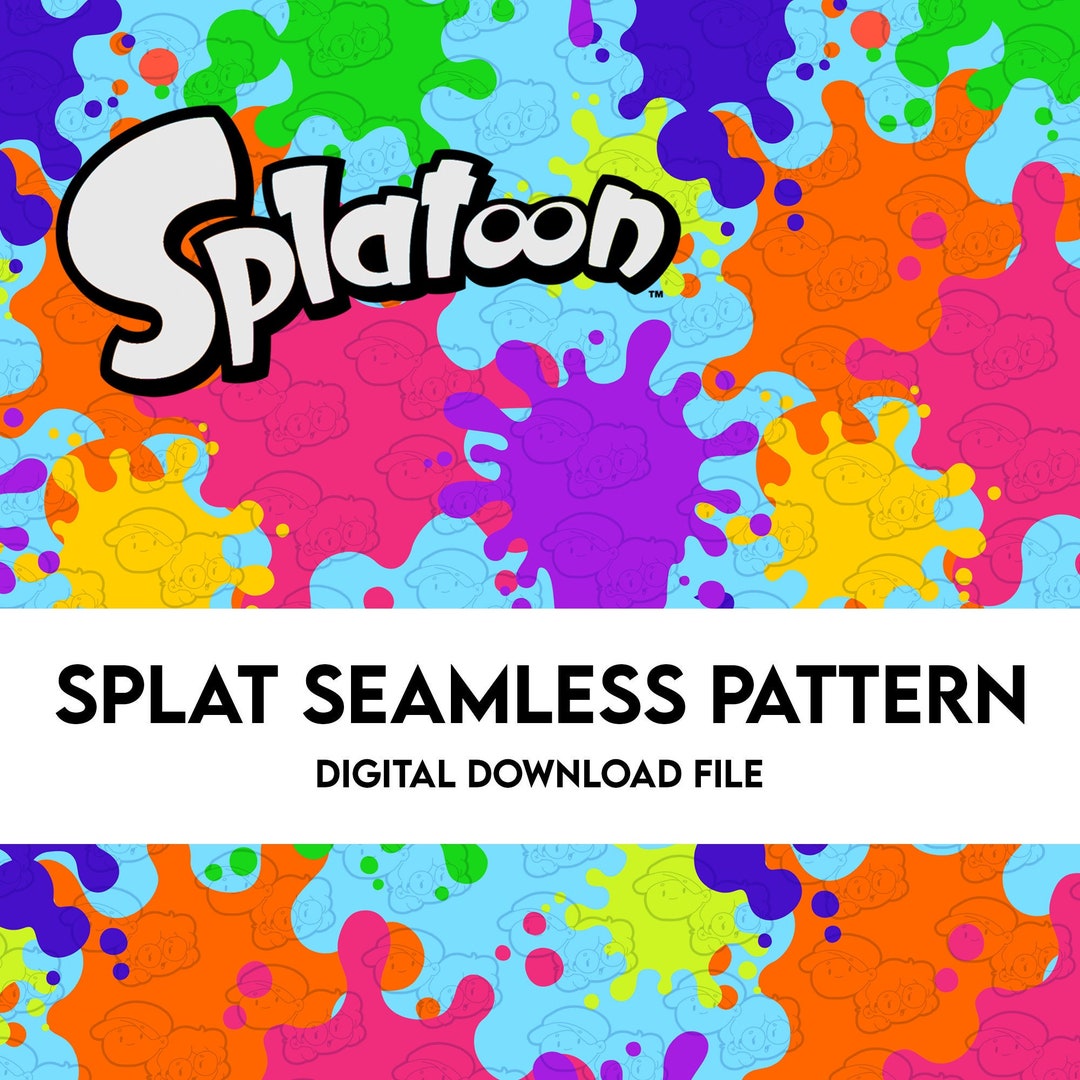 Splatoon Splat Seamless Pattern Digital Download PNG - Etsy