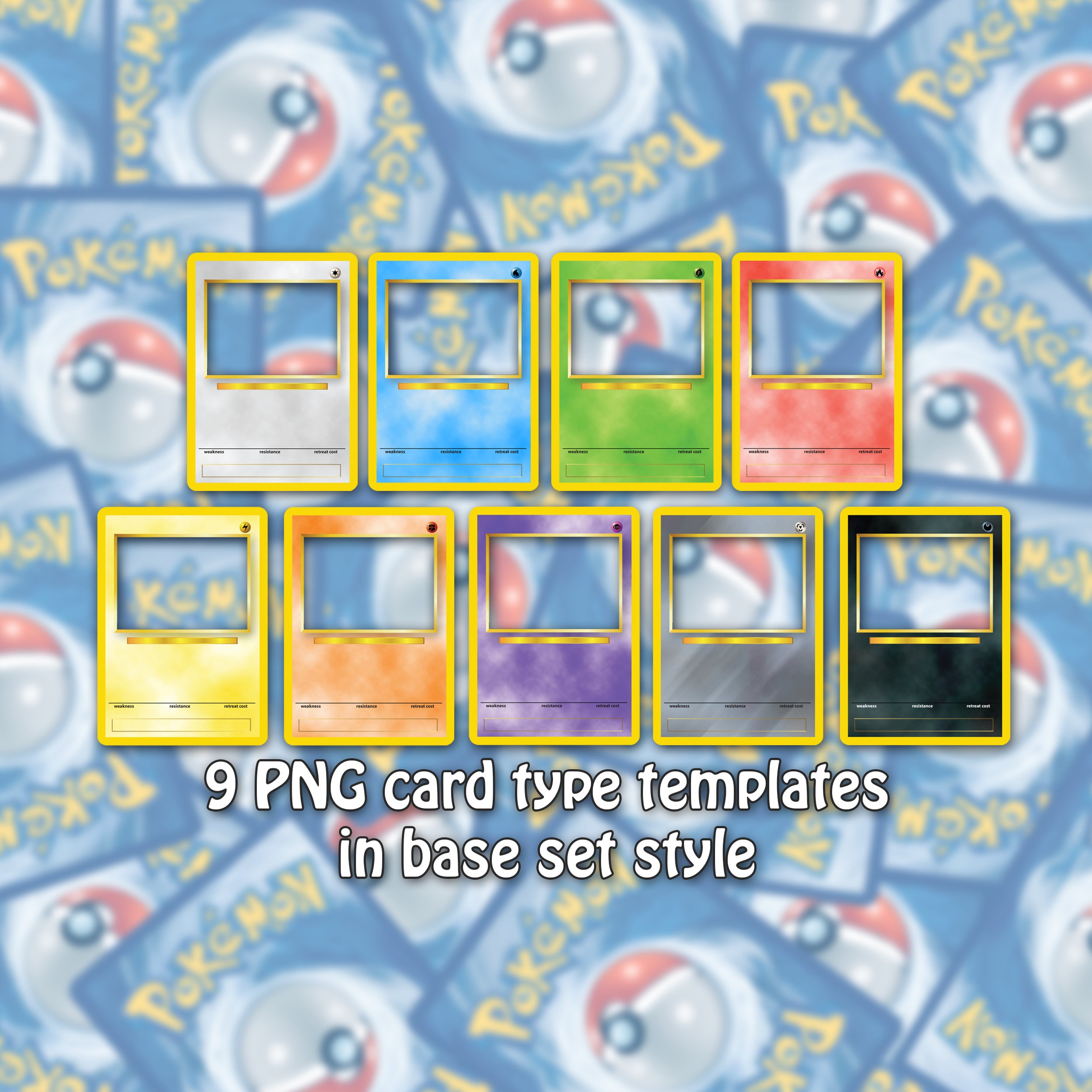 Custom Pokmon Card Template Base Set - Etsy Custom Pokmon Card Template Base Set - Etsy