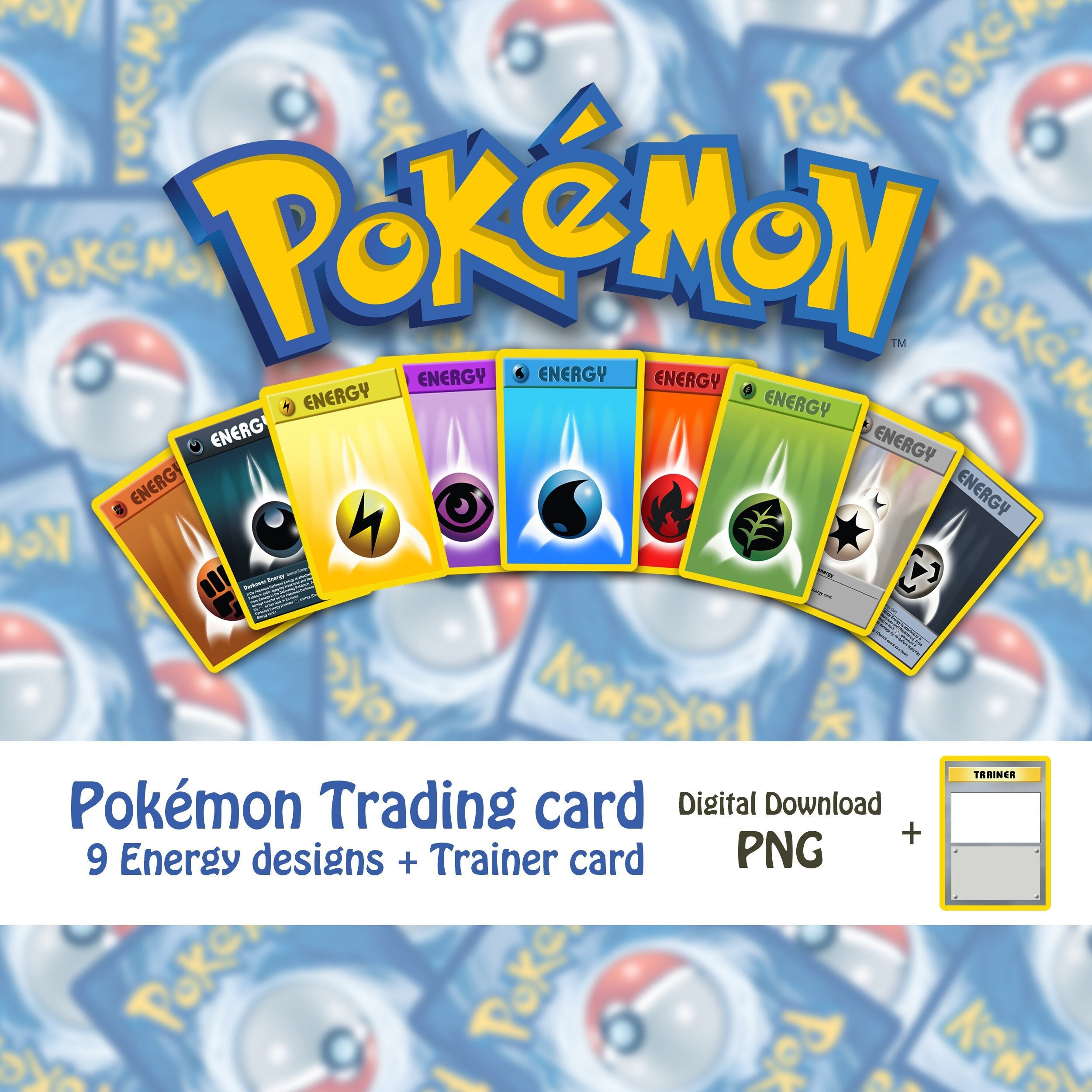 Pokmon Card Energy Card Template Base Set - Etsy