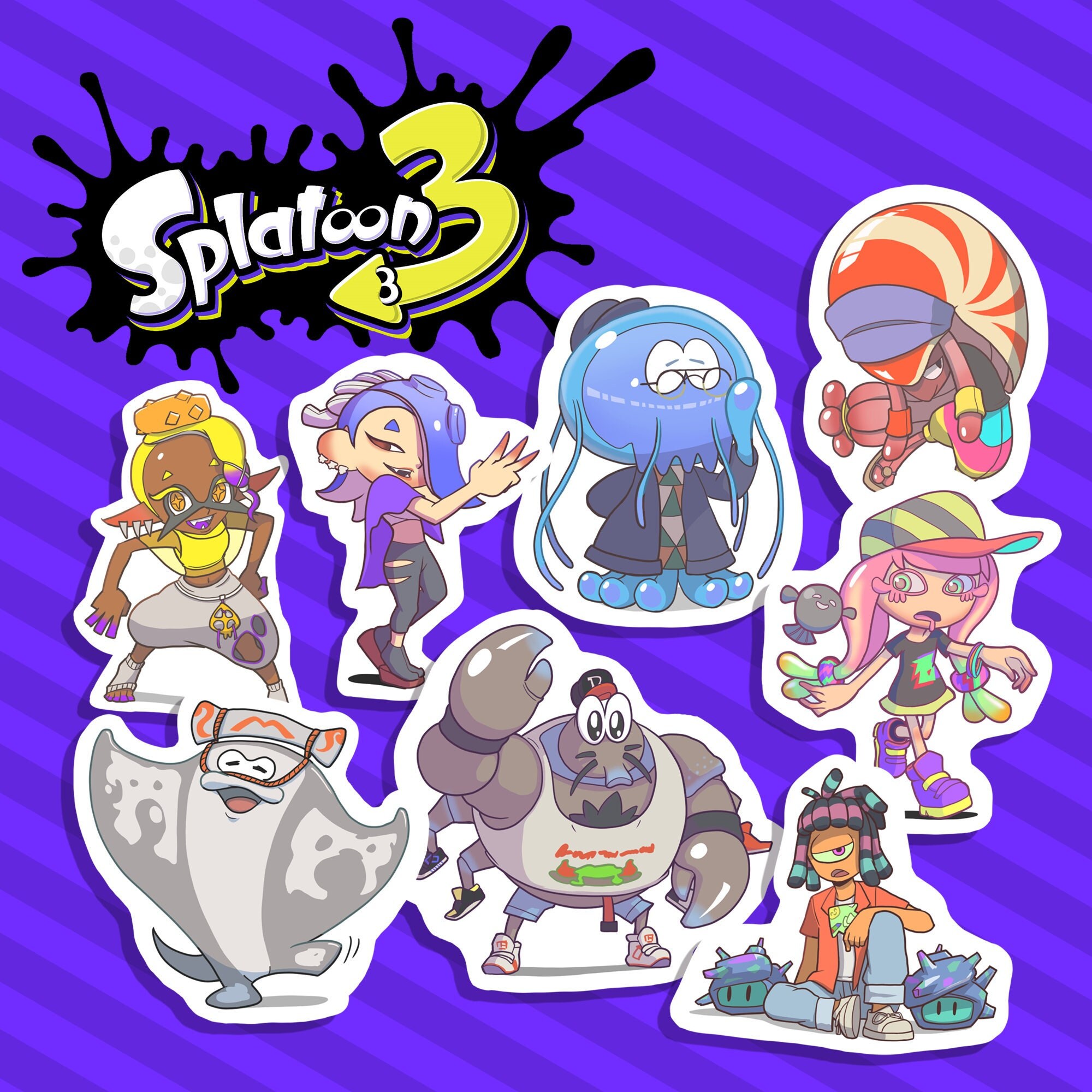 Splatoon 3 Sticker Set FREE SHIPPING Etsy