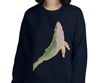 Humpback Whale Sweatshirt — Ocean Lover Marine Life Crewneck | Whale Gift