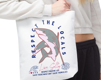 Shark Tote Bag — Ocean Art Eco-Friendly Beach Bag | Marine Life Gift