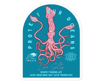 Locals Only Shark Sticker, Respect The Ocean Vinyl Decal, Marine Life Art