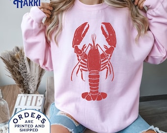 Vintage Lobster Sweatshirt: Coastal New England Crewneck