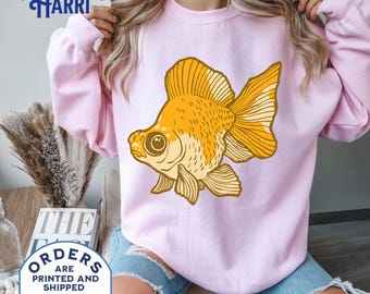 Vintage Goldfish Crewneck Sweatshirt - Coastal Chic Fisherman Style