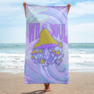 Mushroom Towel Wild Soul Boho Towel Boho Beach Towel Vivid Style Towel Beach Art Towel Gothic Boho Towel Ocean Beach Towel Gift Idea For Her