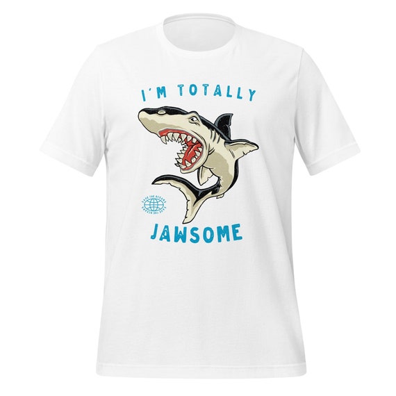 Funny Shark T-shirt, Totally Jawsome Shirt, Vintage Style Shirt