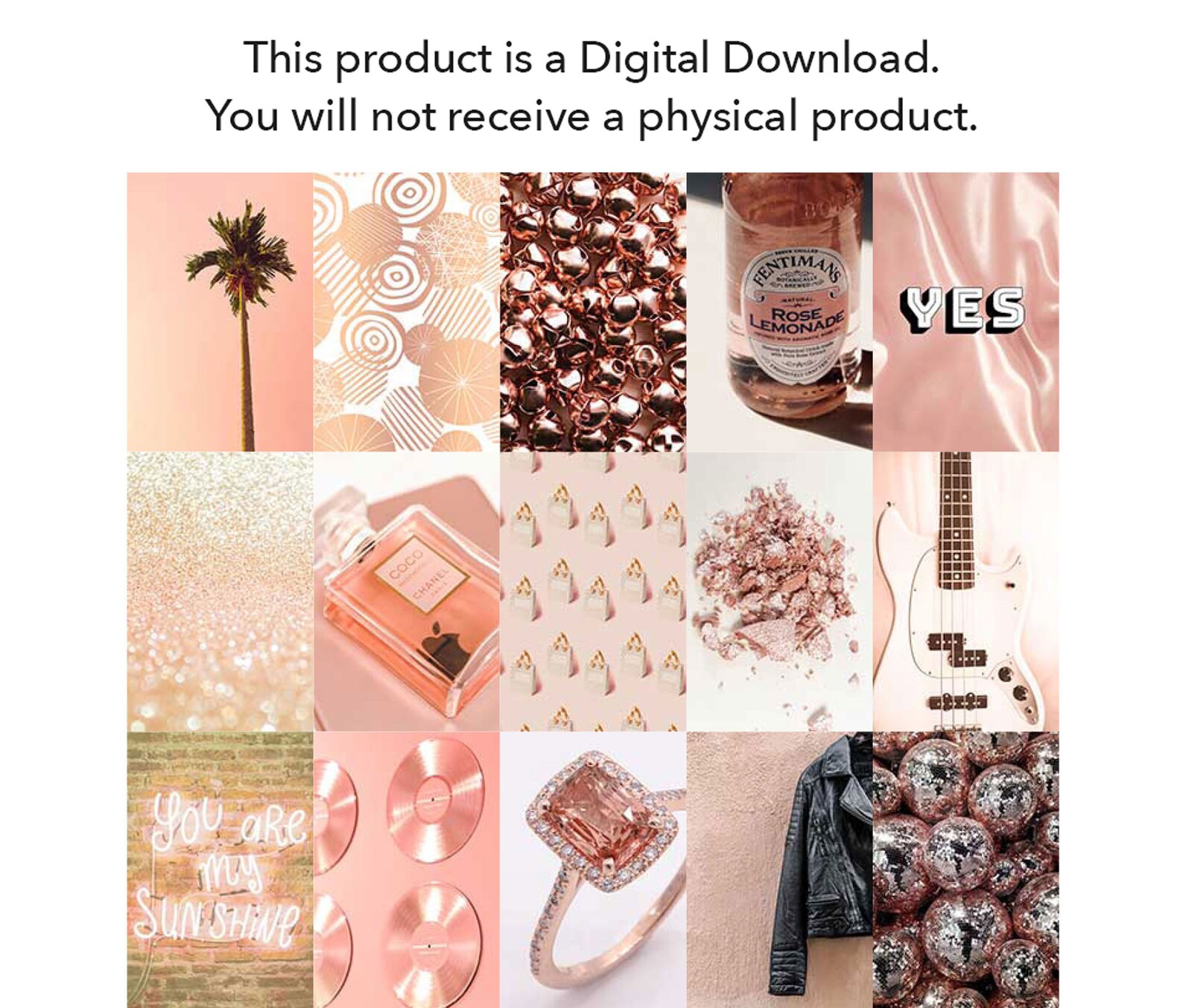 Pink Rose Gold Wall Collage Kit, Updated Feb 2021 DIGITAL DOWNLOAD Etsy