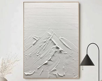 Painting Of White Mountains In Canvas Texture - GranNino