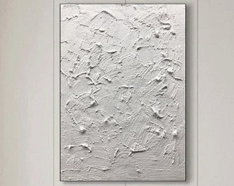 Large White Abstract Painting White 3D Texture Painting Large Modern White Nordic Living Room Wall Decor White Minimalist Painting On Canvas