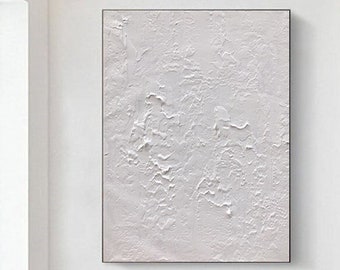 White Textured Painting White Canvas Wall Art White 3D Textured Painting Contemporary Minimalist Art Modern Original Abstract Acrylic Art