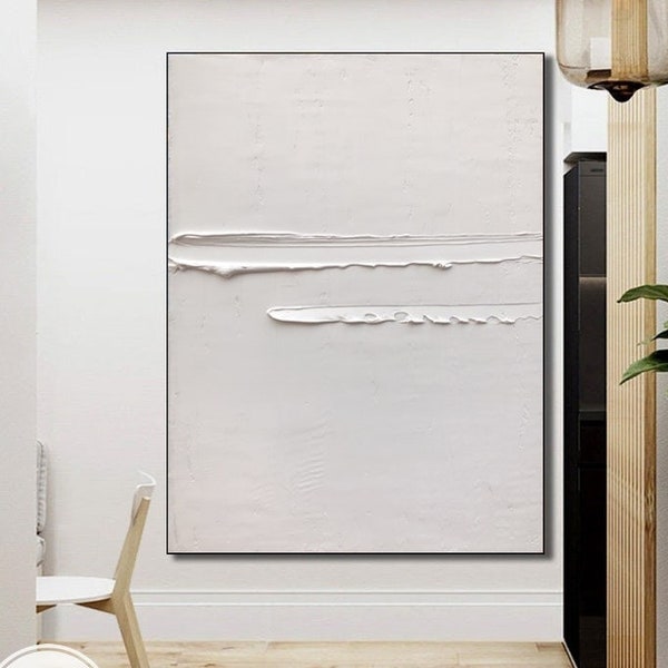 Large White Painting - Etsy UK