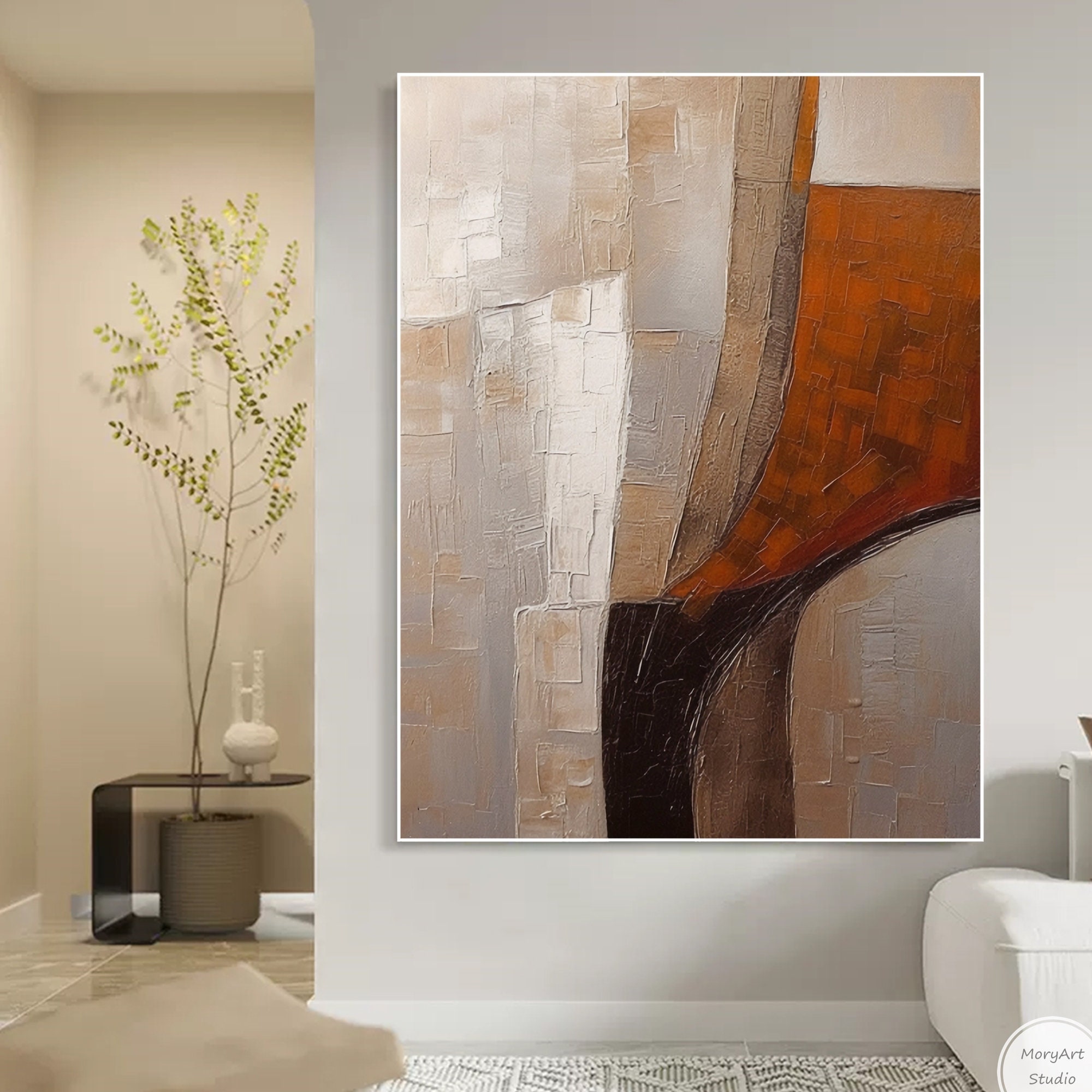Beige Brown Wabi Sabi Wall Art Modern Nordic Minimalist Wall Art ...