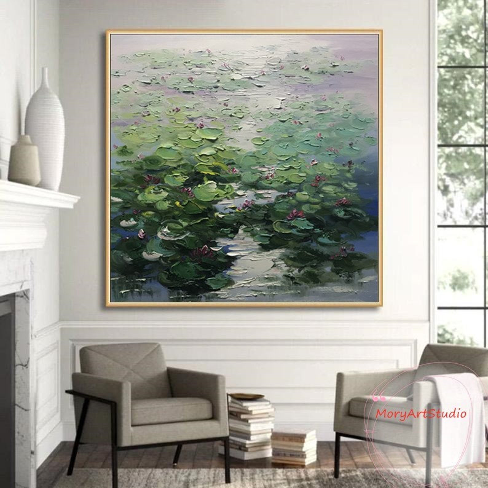Claude Monet Painting on Canvas Art Water Lilies Oil Paintings Original ...