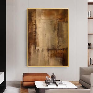 Large Brown Abstract Painting Brown Wabi-sabi Wall Art Medieval Black ...